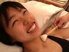 Black haired nymph Luscious Lopez blows two massive cocks one at a time