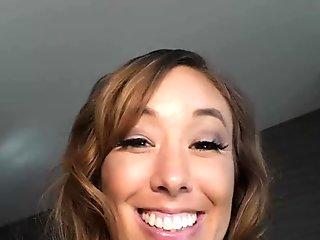 Busty japanese game show babe sucks a dick