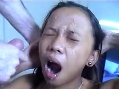 Filthy honey Shawna Lenee gladly receives a hot cum explosion on her mouth