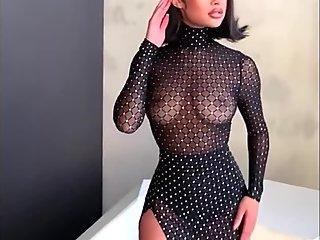 Luscious Sandra Romain takes on three studs